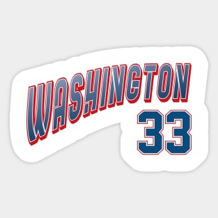 Retro Washington Number 33 Sticker